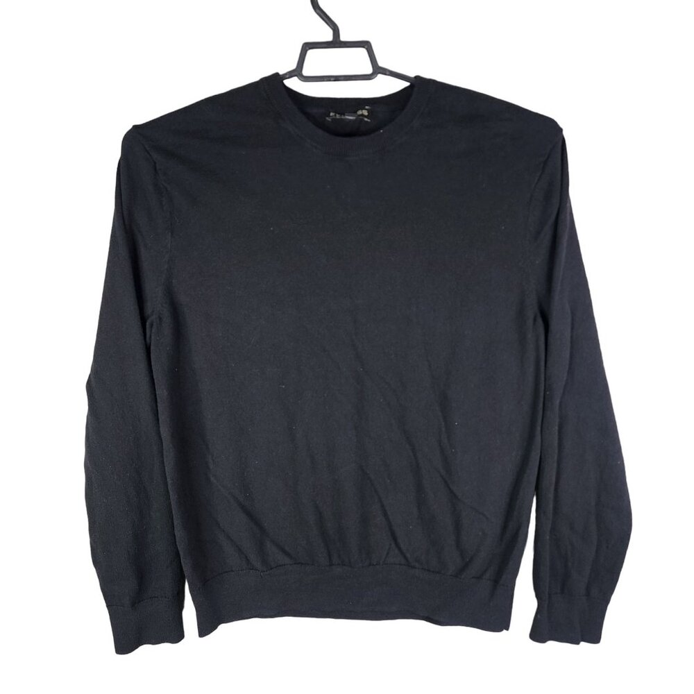 Mens Black Express Sweater Cotton & Cashmere Blend Long Sleeve Crew Neck Size XL